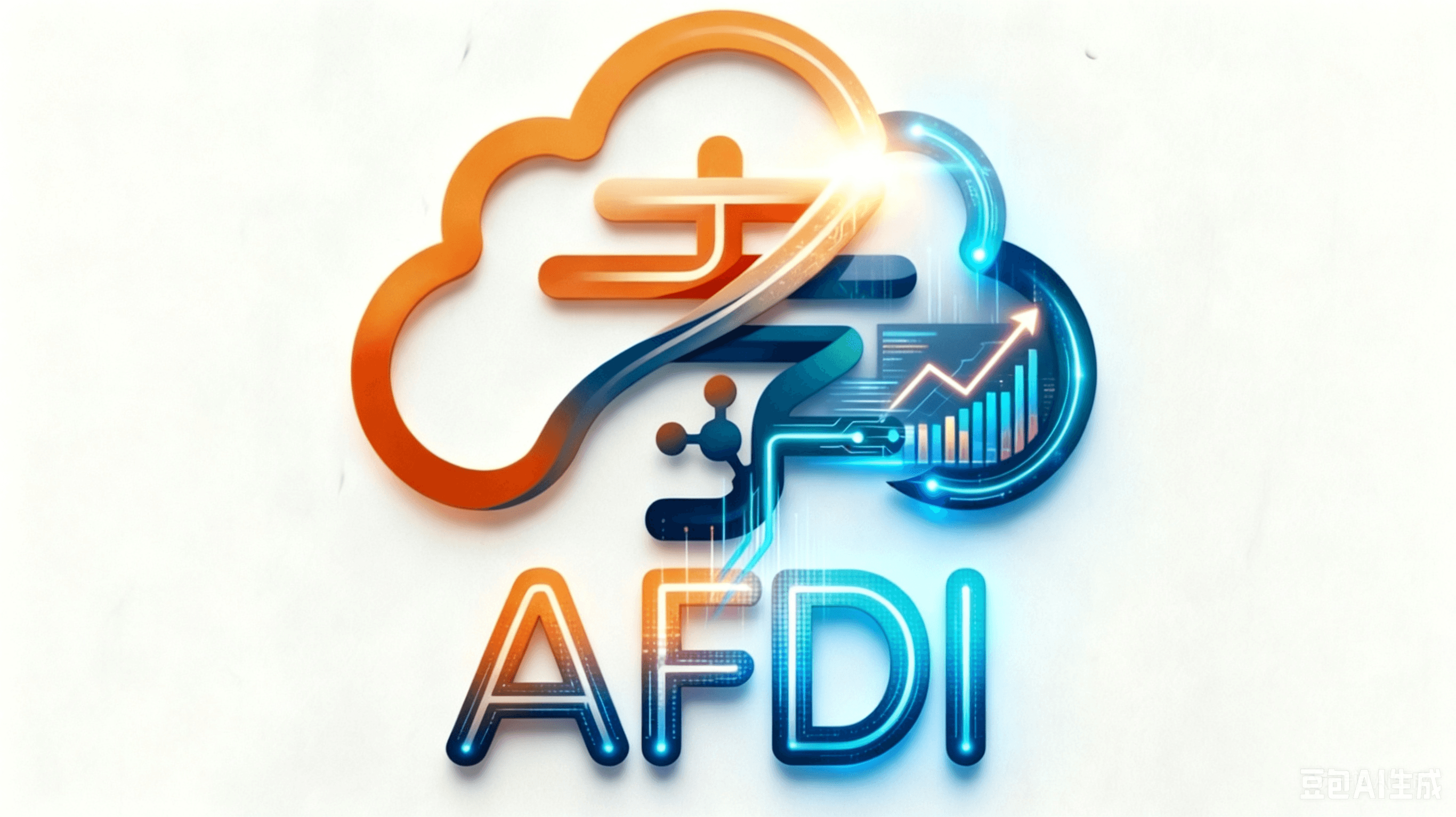 AFDI 橙蓝数字设计标识